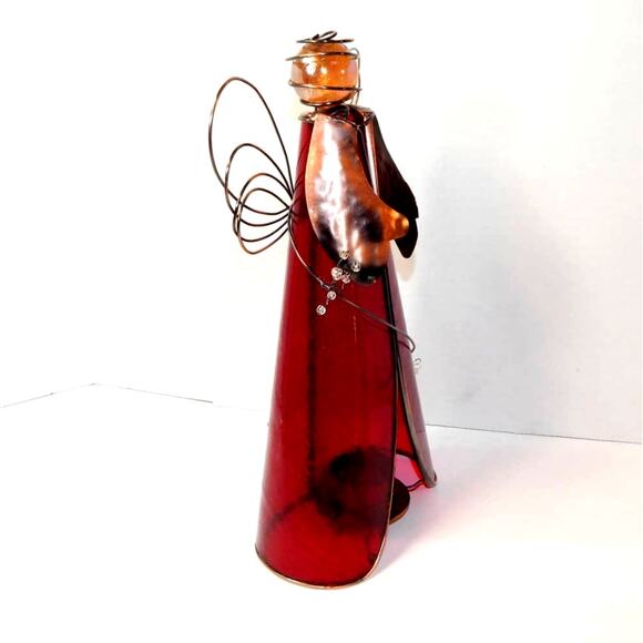 Beautiful Large Stain Glass Tea Light Candle Angel - Picture 3 of 10